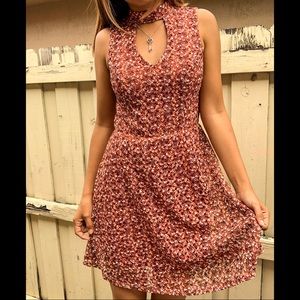 Floral Lace Keyhole Dress